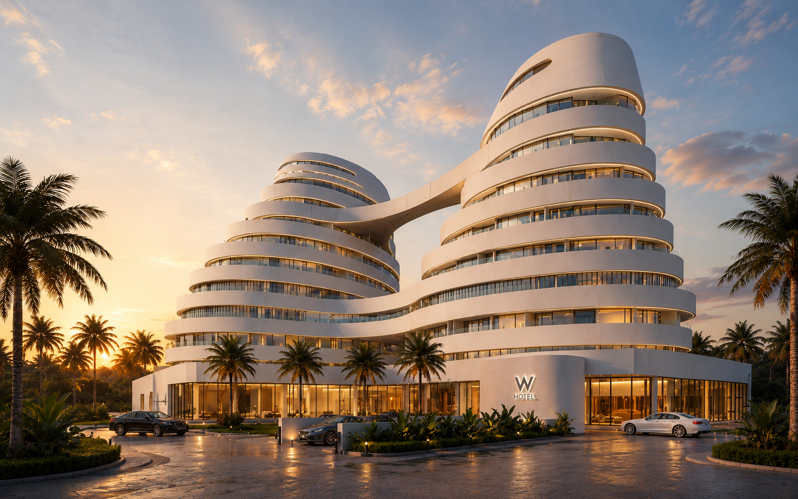 Architectural visualisation of the proposed W Cantonments hotel