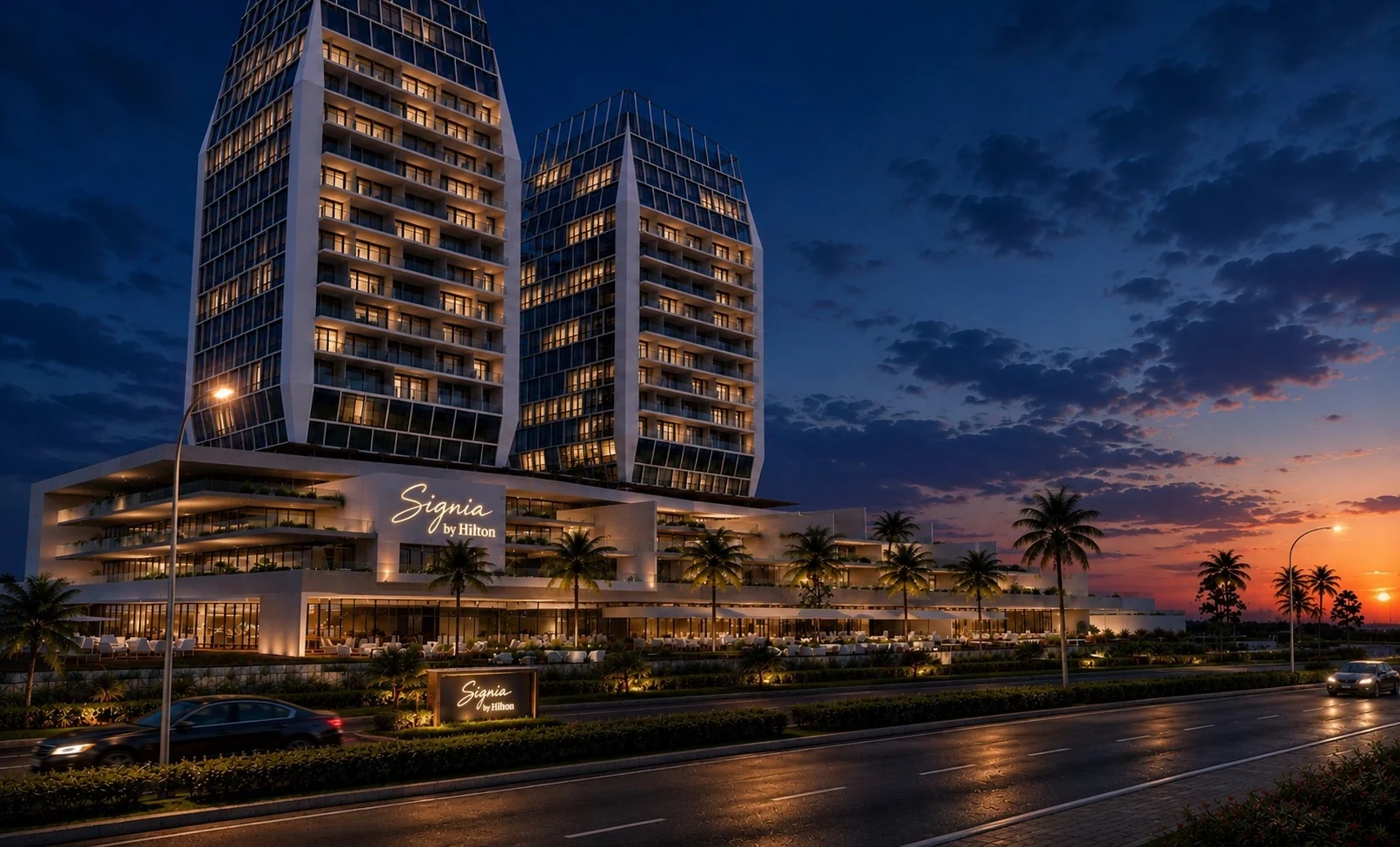 Architectural visualisation of planned Signia by Hilton